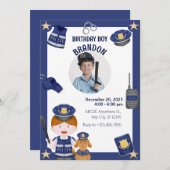 Uitnodiging voor politiejongen (Voorkant / Achterkant)