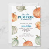 Uitnodiging voor pompoen babyshower, herfst baby f (Voorkant)