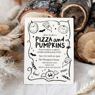 Uitnodiging voor Pompoen- en Pizzakinderen Hallowe