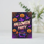 Uitnodiging voor Pompoen Ketel Halloween Feest (Staand voorkant)