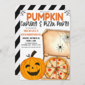 Uitnodiging voor pompoensnijden en pizza (Voorkant / Achterkant)