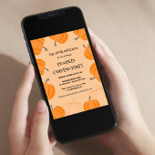 Uitnodiging voor pompoensnijfeest Halloween