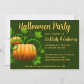 Uitnodiging voor Pompoenveld Halloween-feest (Voorkant)