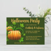 Uitnodiging voor Pompoenveld Halloween-feest (Staand voorkant)