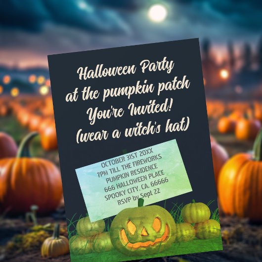 Uitnodiging voor Pompoenveld Halloween-feest