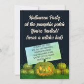 Uitnodiging voor Pompoenveld Halloween-feest (Voorkant)