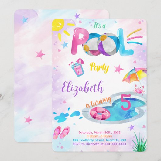 Uitnodiging voor pool (Voorkant / Achterkant)