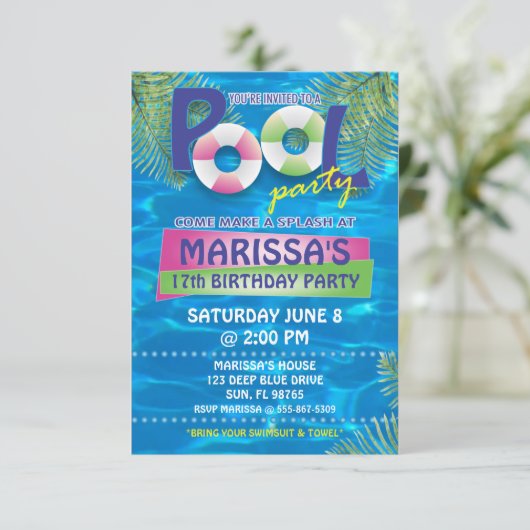 Uitnodiging voor Pool (Staand voorkant)