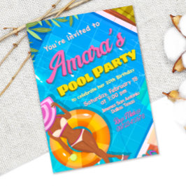 Uitnodiging voor Pool Party Meisje
