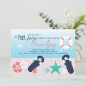 Uitnodiging voor Pool Party Ready (Staand voorkant)