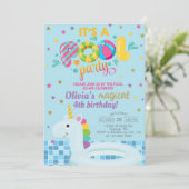 Uitnodiging voor poolmeisjes om te jarig te zijn (Staand voorkant)