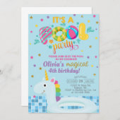 Uitnodiging voor poolmeisjes om te jarig te zijn (Voorkant / Achterkant)