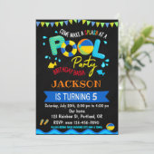 Uitnodiging voor poolpartij voor poolfeest (Staand voorkant)