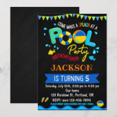 Uitnodiging voor poolpartij voor poolfeest (Voorkant / Achterkant)