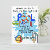 Uitnodiging voor poolpartijen (Staand voorkant)