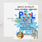 Uitnodiging voor poolpartijen (Voorkant / Achterkant)