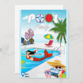 Uitnodiging voor poolpartijen (Voorkant / Achterkant)