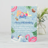 Uitnodiging voor poolpartijen (Staand voorkant)