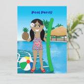Uitnodiging voor poolpartijen (Staand voorkant)