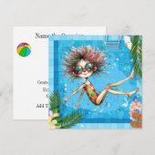 Uitnodiging voor poolpartijen (Voorkant / Achterkant)