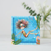 Uitnodiging voor poolpartijen (Staand voorkant)