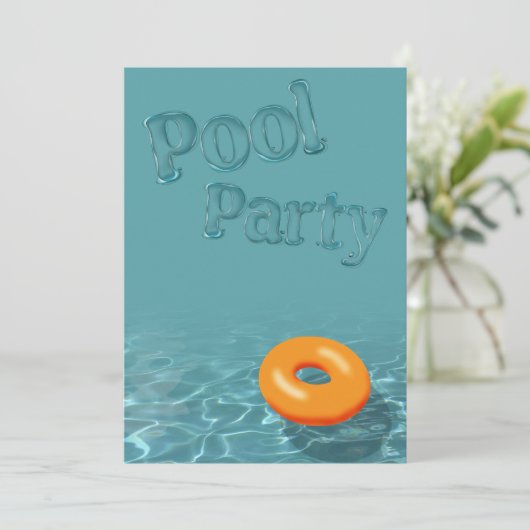 Uitnodiging voor poolpartijen (Staand voorkant)