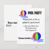 Uitnodiging voor poolpartijen (Voorkant / Achterkant)