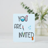 Uitnodiging voor poolpartijen (Staand voorkant)