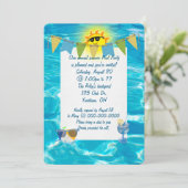 Uitnodiging voor poolpartijen (Staand voorkant)