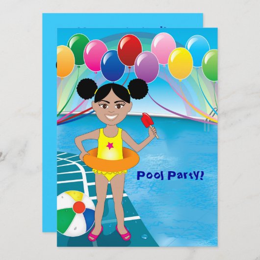 Uitnodiging voor poolpartijen (Voorkant / Achterkant)