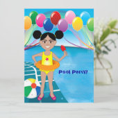 Uitnodiging voor poolpartijen (Staand voorkant)