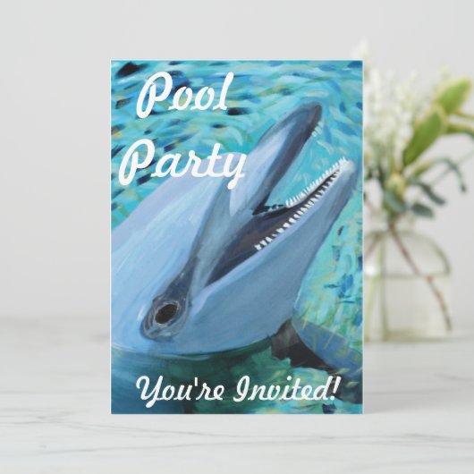 Uitnodiging voor poolpartijen (Staand voorkant)