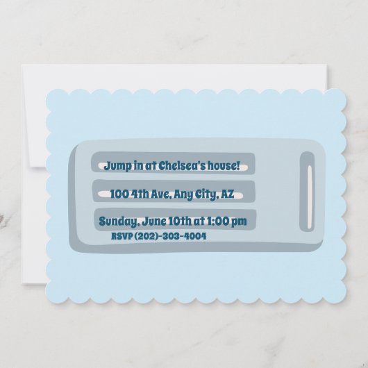 Uitnodiging voor poolpartijen (Achterkant)