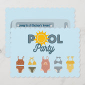 Uitnodiging voor poolpartijen (Voorkant / Achterkant)