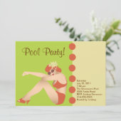 Uitnodiging voor poolpartijen (Staand voorkant)