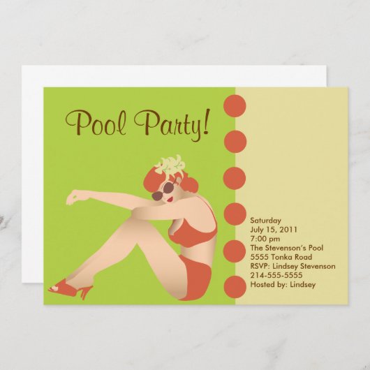 Uitnodiging voor poolpartijen (Voorkant / Achterkant)