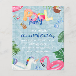 Uitnodiging voor poolpartijen flyer