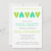 Uitnodiging voor poolpartijen | Heldere Teenslippe (Voorkant)