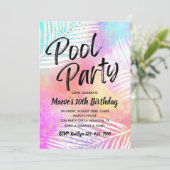 Uitnodiging voor poolpartijen | Pool Party Birthda (Staand voorkant)