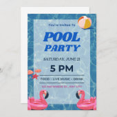 uitnodiging voor poolparty (Voorkant / Achterkant)