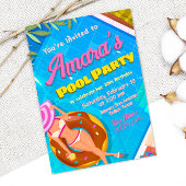 Uitnodiging voor Poolparty-meisje