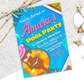 Uitnodiging voor Poolparty-meisje