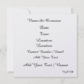 Uitnodiging voor Pop Art Feestviering (Achterkant)