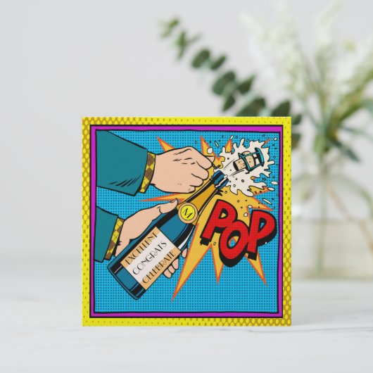 Uitnodiging voor Pop Art Feestviering (Staand voorkant)