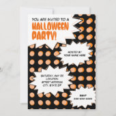 Uitnodiging voor pop Art Halloween-partij (Voorkant)
