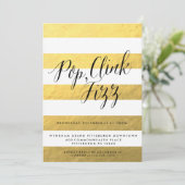 Uitnodiging voor POP FIZZ CLINK feestelijke feest (Staand voorkant)