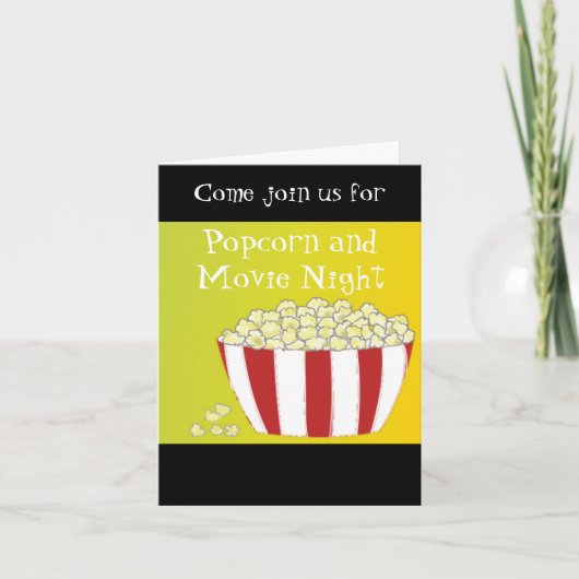 Uitnodiging voor popcorn- en filmavond (Voorkant)