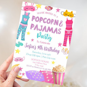 Uitnodiging voor Popcorn- en Pyjamafeest