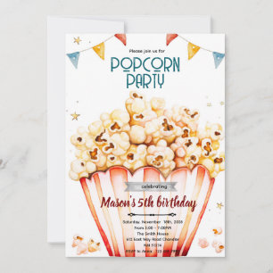 Uitnodiging voor popcornfeestje