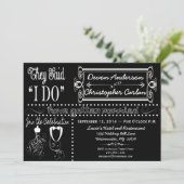 Uitnodiging voor post Wedding Chic Chalkboard (Staand voorkant)